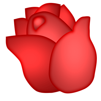 Red Rose Graphic Art PNG