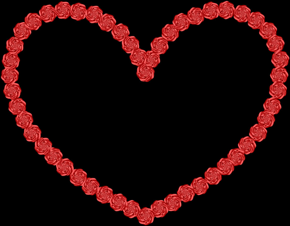 Red Rose Heart Outline PNG