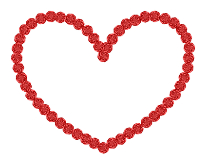 Red Rose Heart Outline PNG