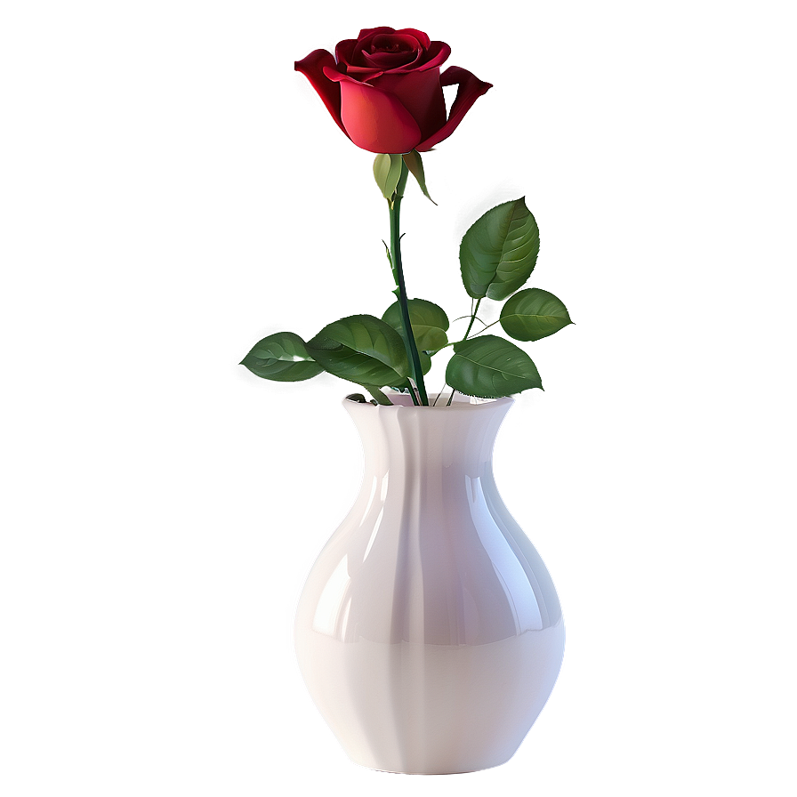 Red Rose In Vase Png 05242024 PNG