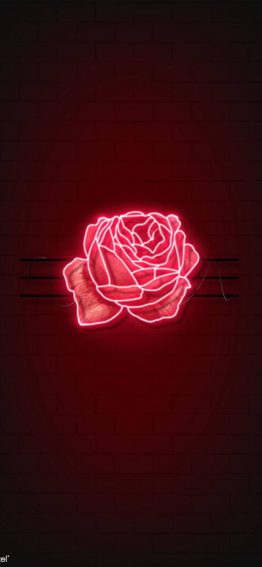 Red Rose LED Light Wallpaper
