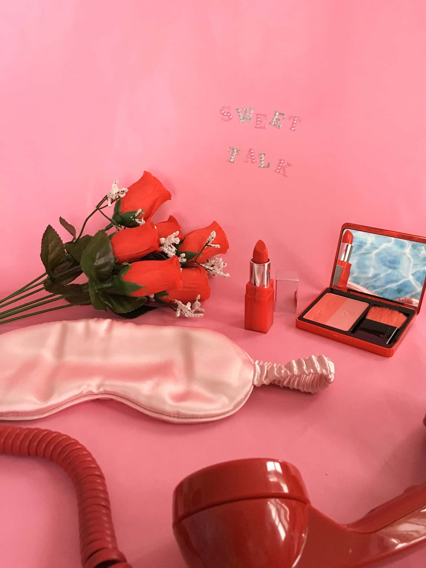 Red Rose, Makeup Conceptual Photography Aesthetic Valentine's Day Wallpaper