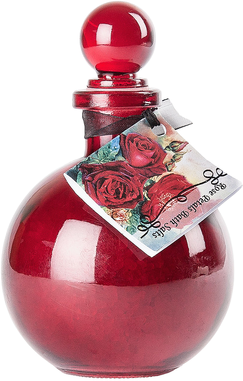 Red Rose Petal Perfume Bottle PNG