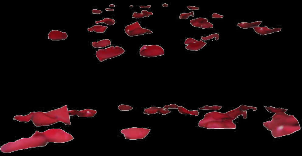 Red Rose Petals Falling Black Background PNG