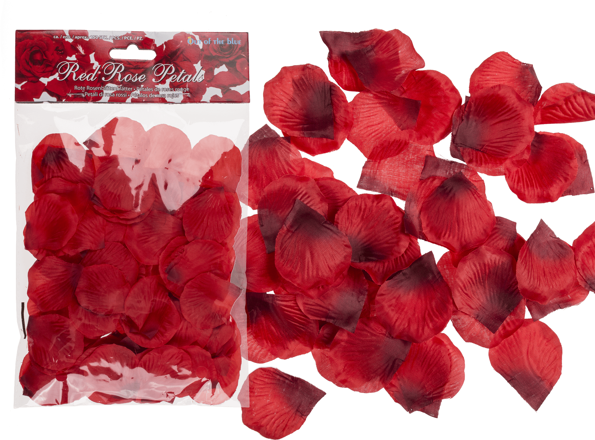 Red Rose Petals Packand Scattered PNG