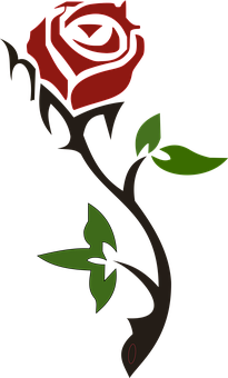 Red Rose Silhouette Art PNG
