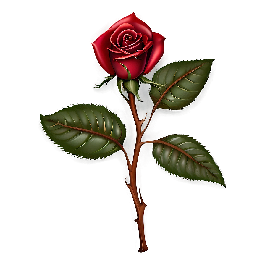 Download Red Rose With Leaves Png 3 | Wallpapers.com