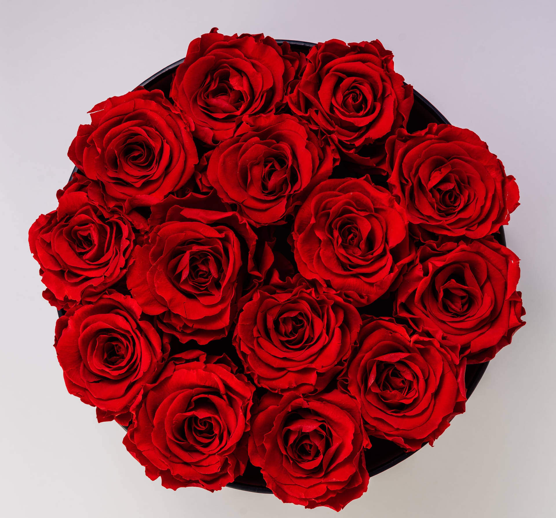 Stunning Red Roses in a Circular Bouquet Wallpaper