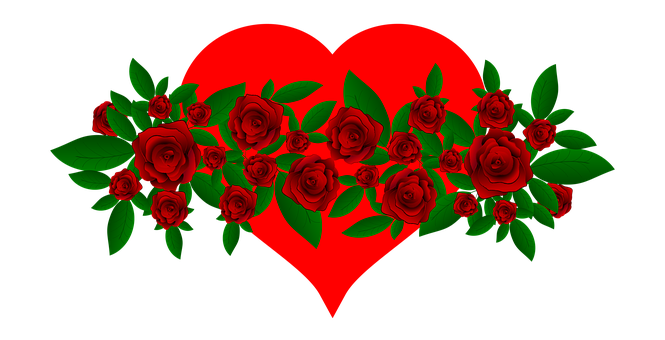 Red Roses Heart Love Graphic PNG