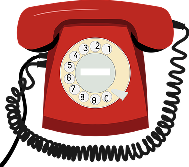 Download Red Rotary Phone Illustration | Wallpapers.com