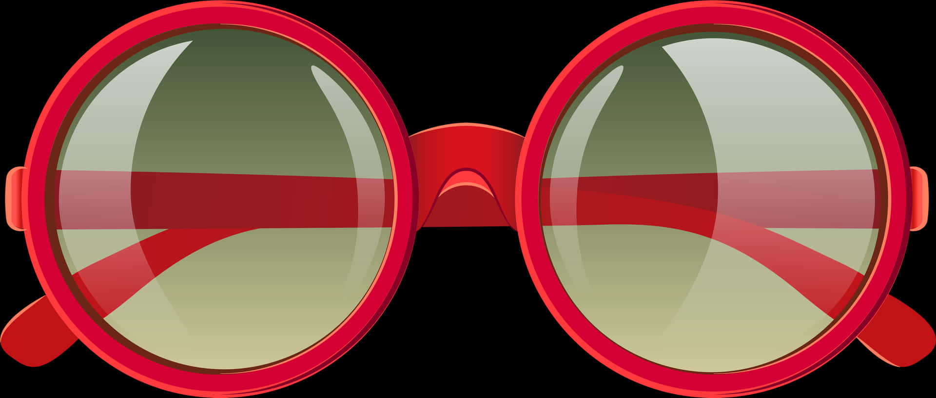 Red Round Sunglasses Vector PNG