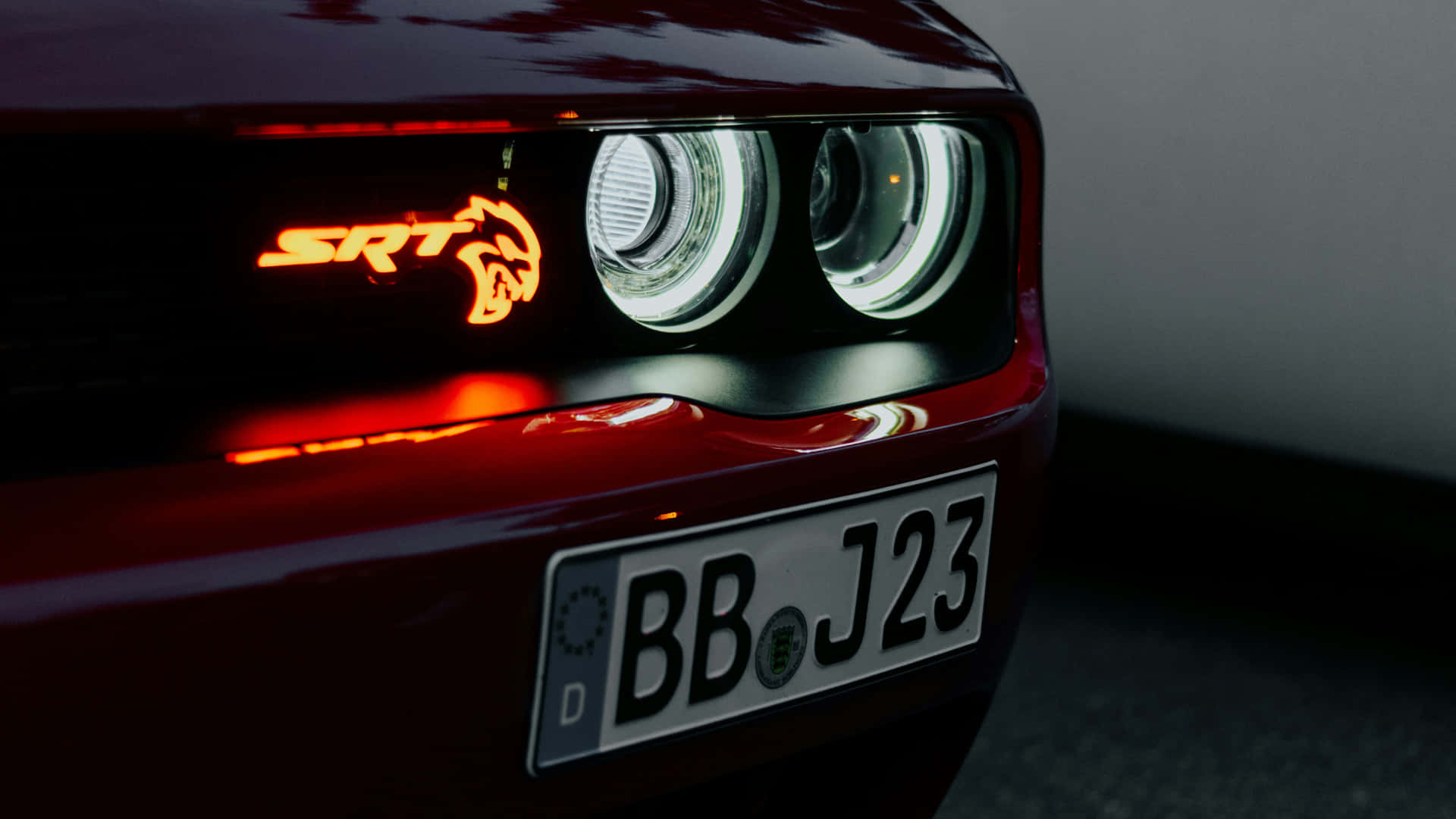 Red S R T Vehicle Rear Lights Wallpaper