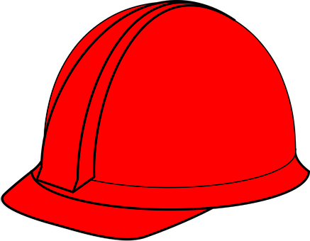 Red Safety Helmet Vector PNG