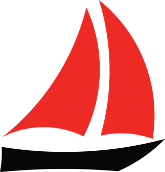 Red Sailboat Silhouette PNG