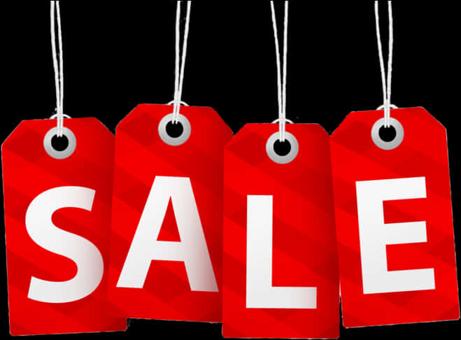 Red Sale Tags Hanging PNG