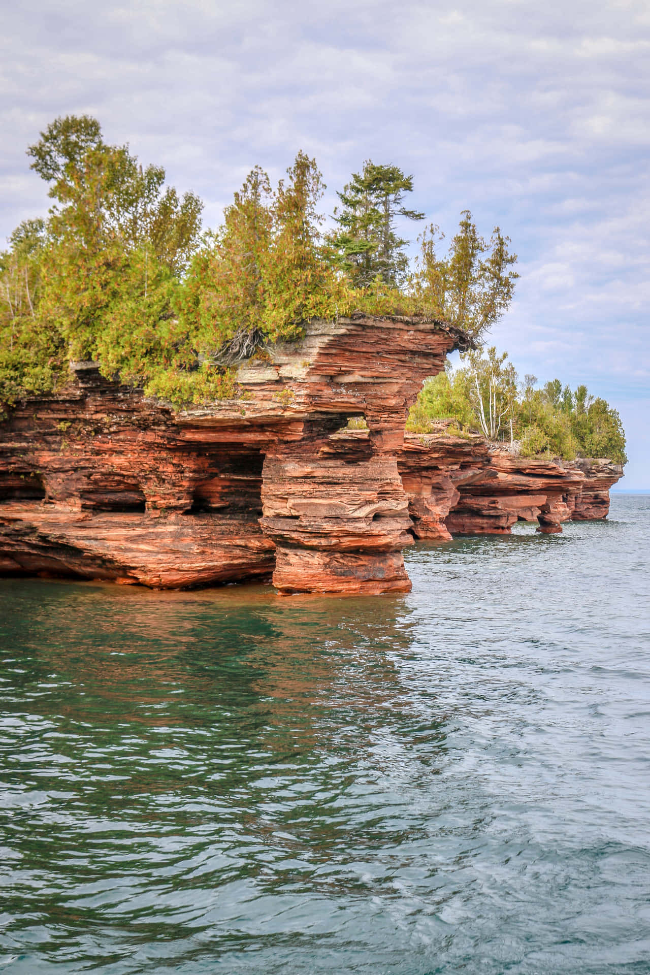 Red_ Sandstone_ Cliffs_ Lake_ Superior Wallpaper