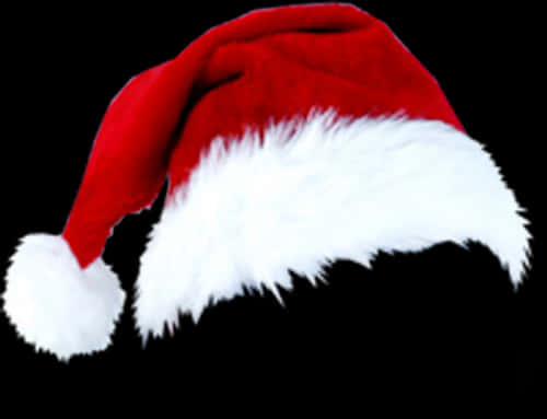 Red Santa Hat Black Background PNG