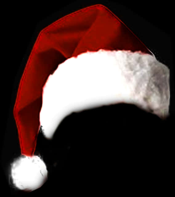 Red Santa Hat Black Background PNG