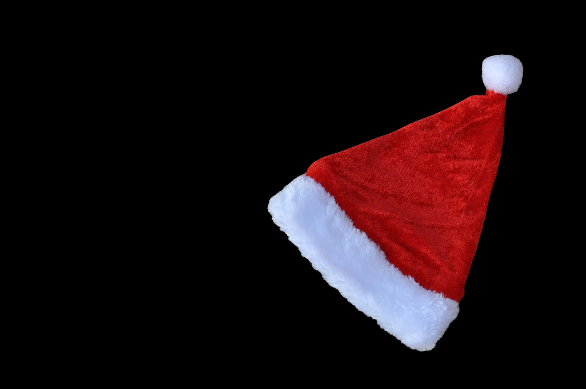 Red Santa Hat Black Background PNG