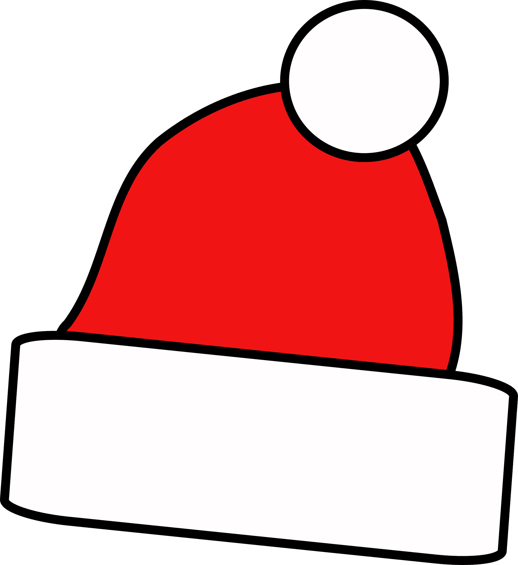 Red Santa Hat Cartoon Style PNG