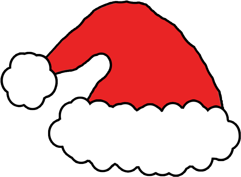 Red Santa Hat Cartoon Style PNG