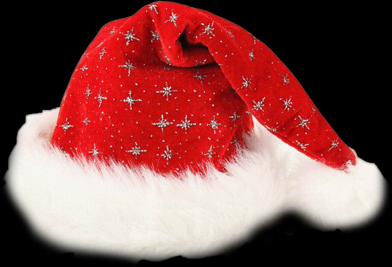 Red Santa Hatwith Snowflakes PNG