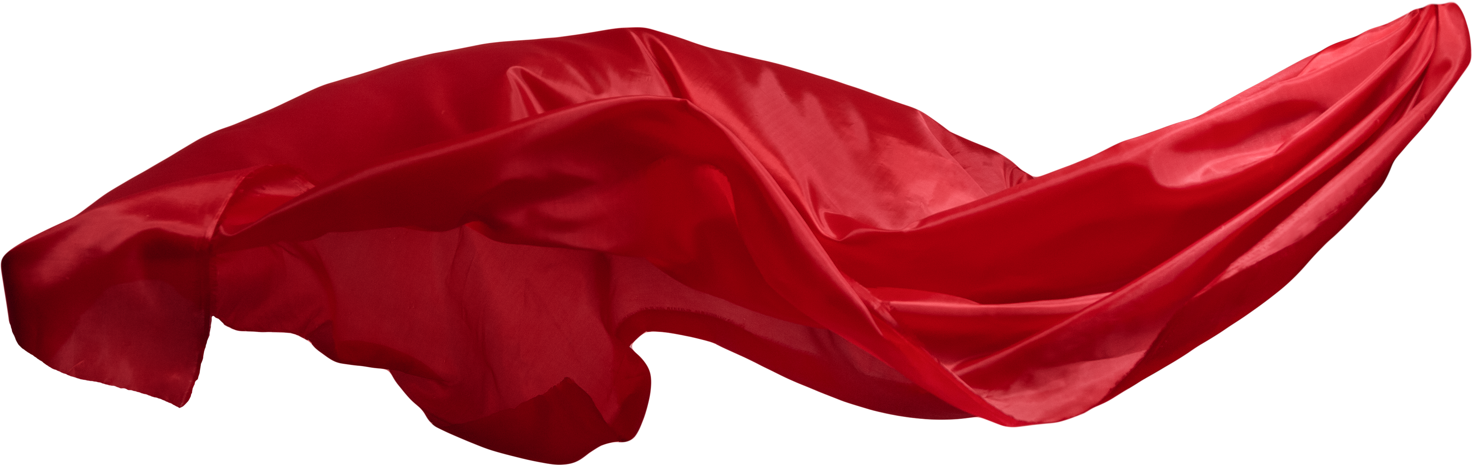 Red Satin Fabric Wave PNG