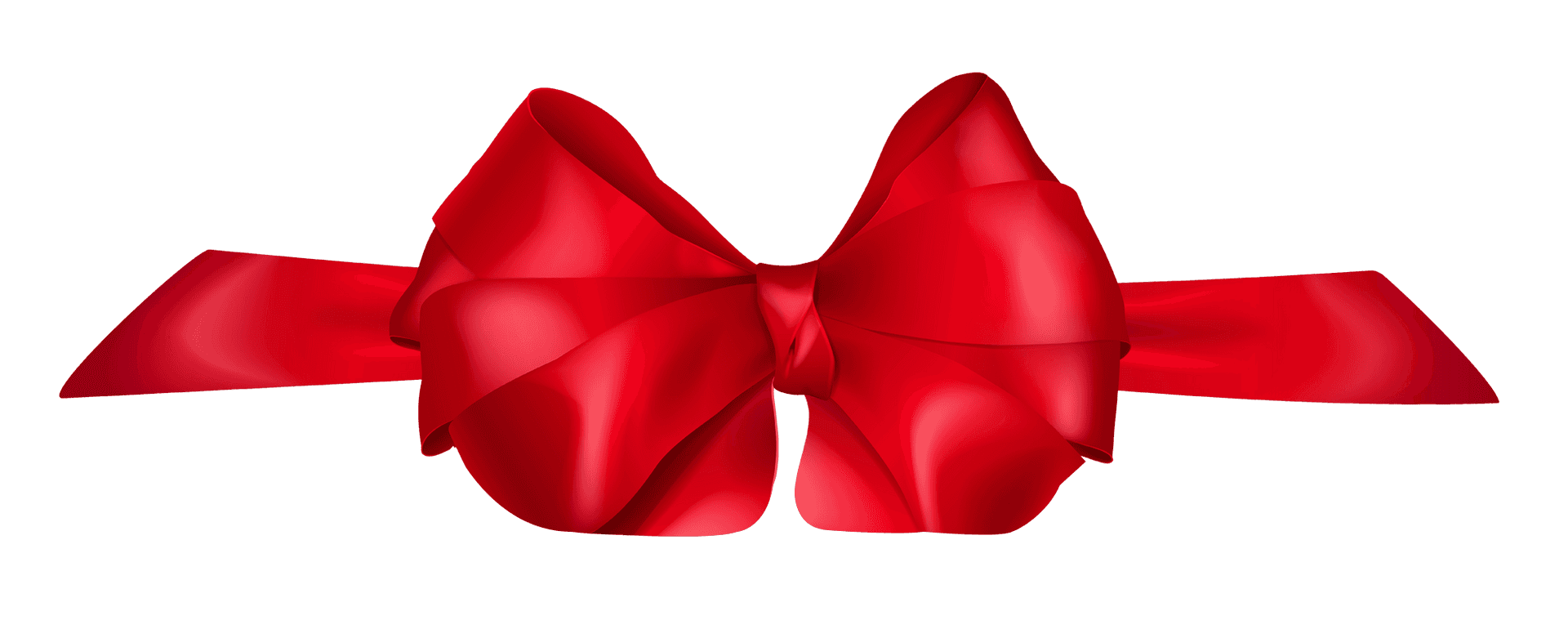 Red Satin Gift Bow PNG