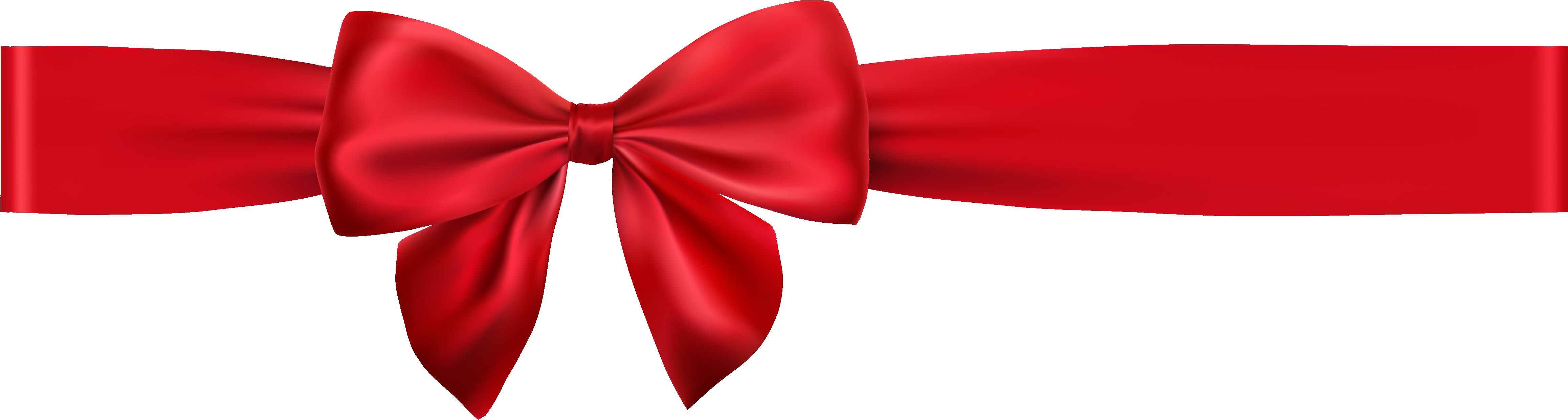 Red Satin Ribbon Bow PNG