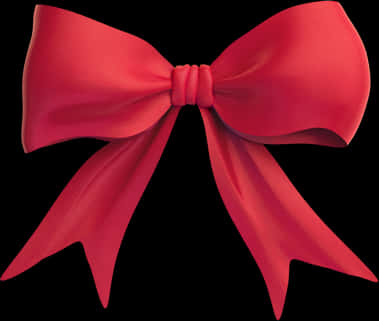 Red Satin Ribbon Bow PNG