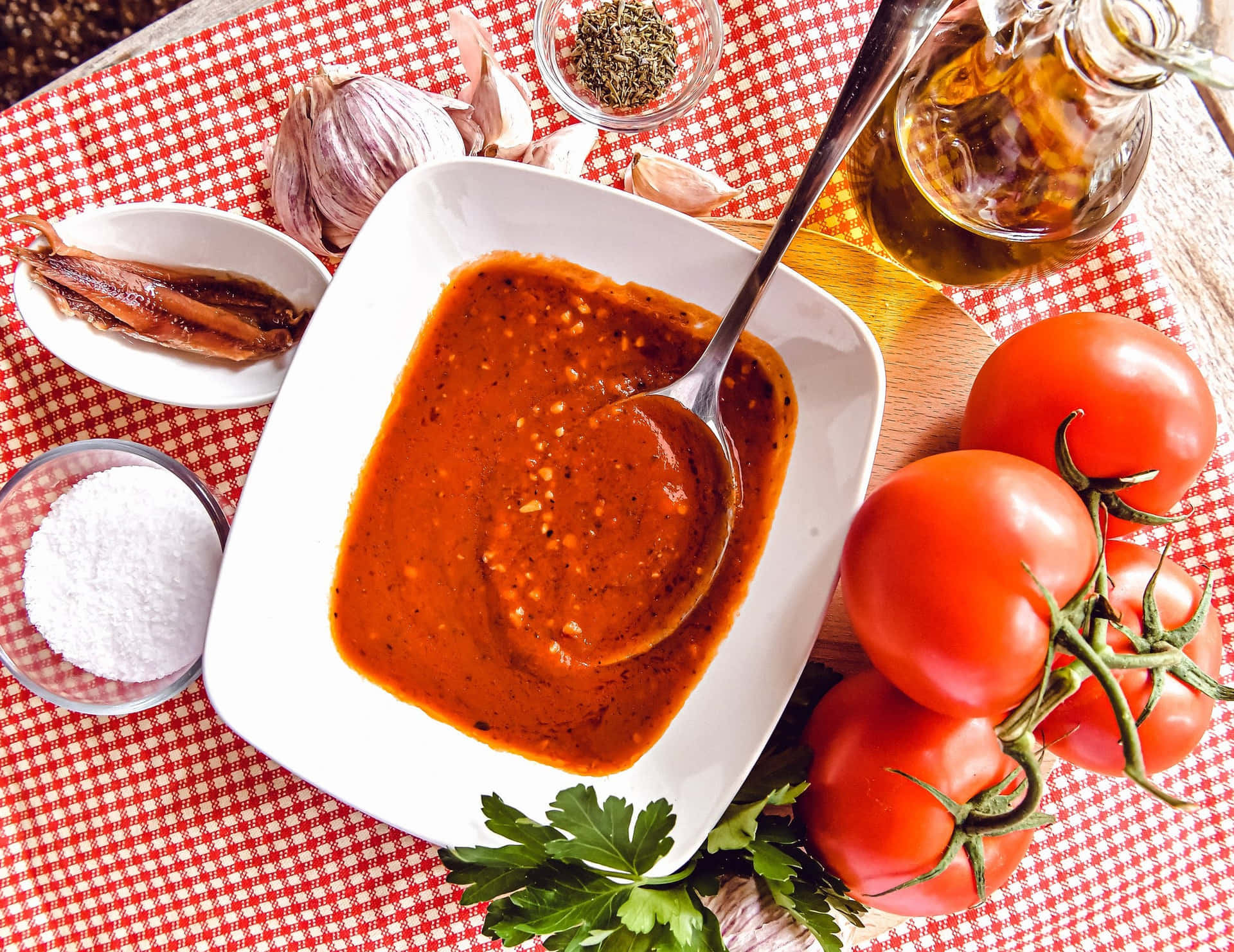 A Delicious Bowl of Red Sauce Wallpaper