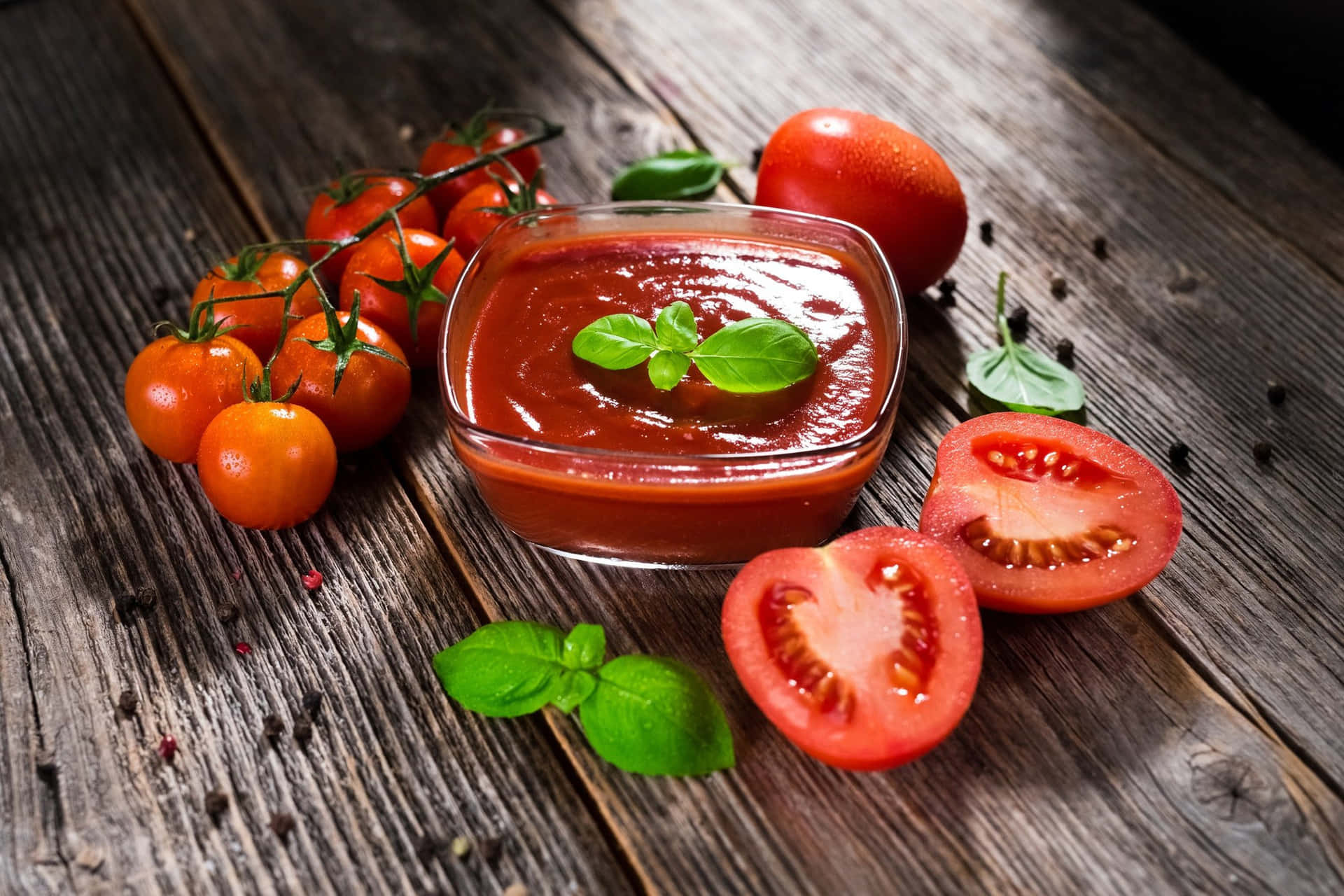 A delicious bowl of vibrant red sauce Wallpaper