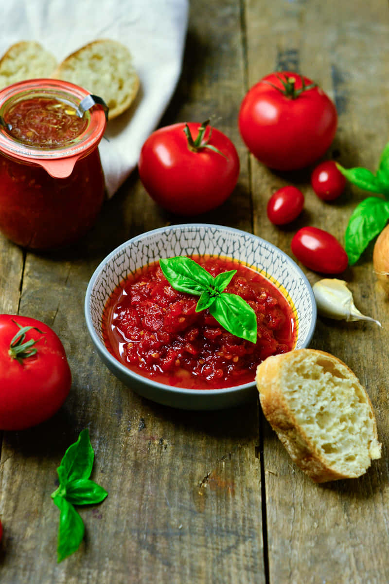 Delicious Red Sauce in a Bowl Wallpaper