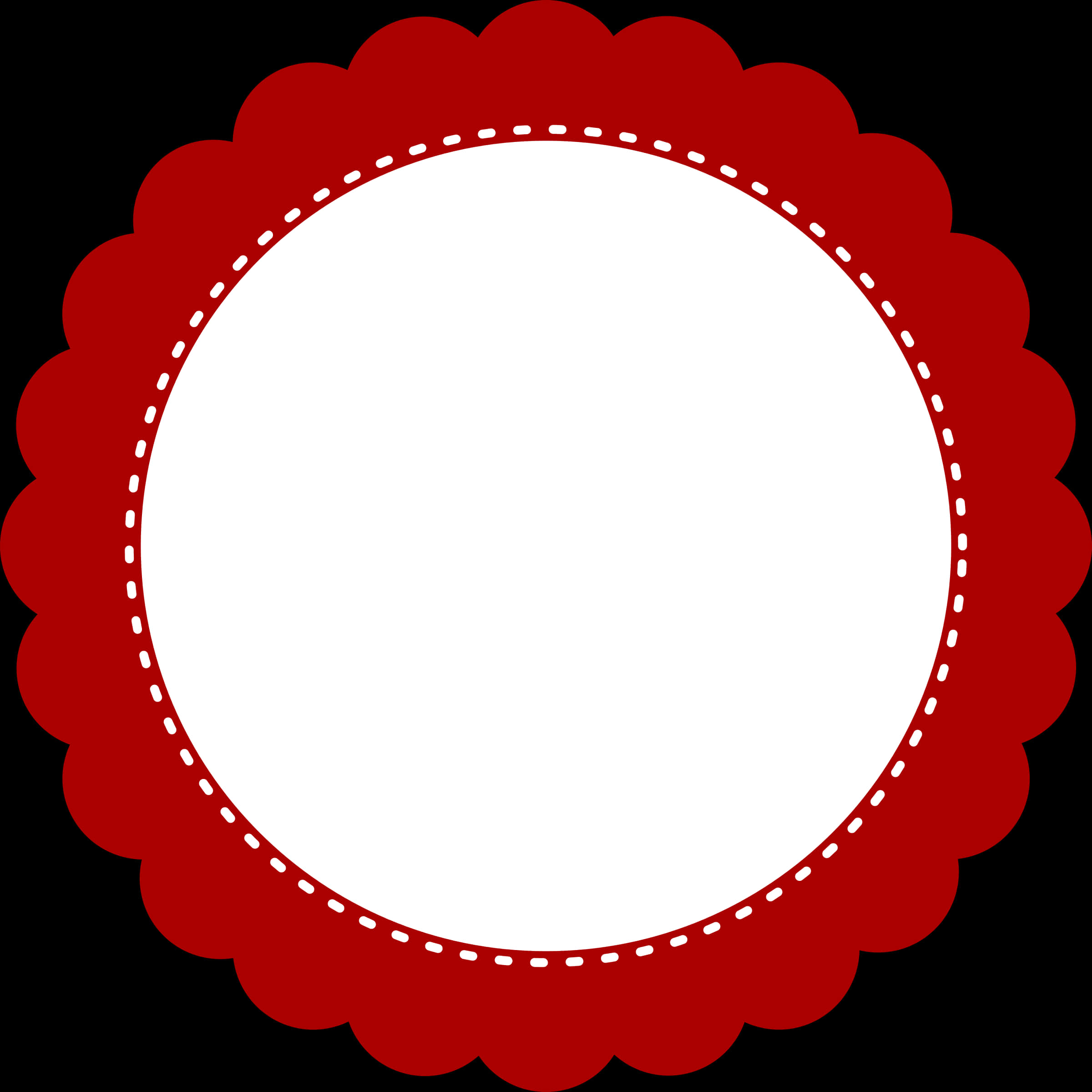 Red Scalloped Edge Frame PNG
