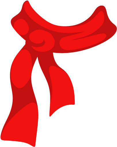 Red Scarf Graphic Illustration PNG