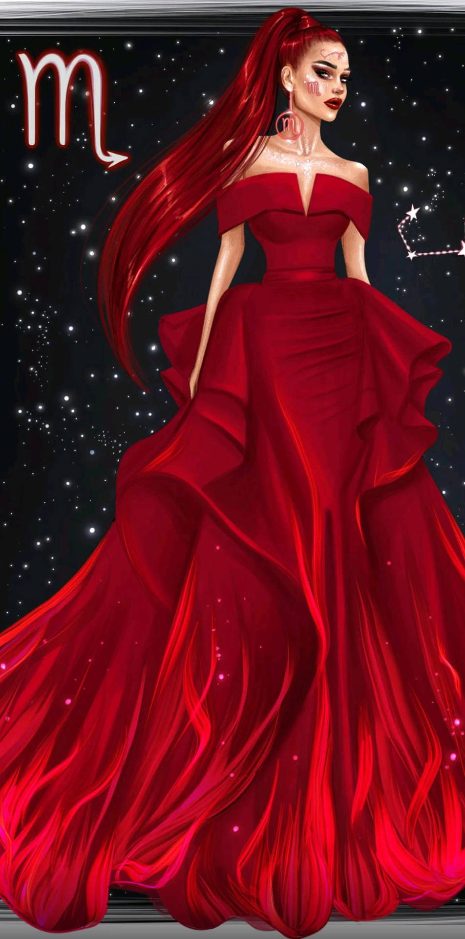 Red Scorpio Aesthetic Dress Wallpaper