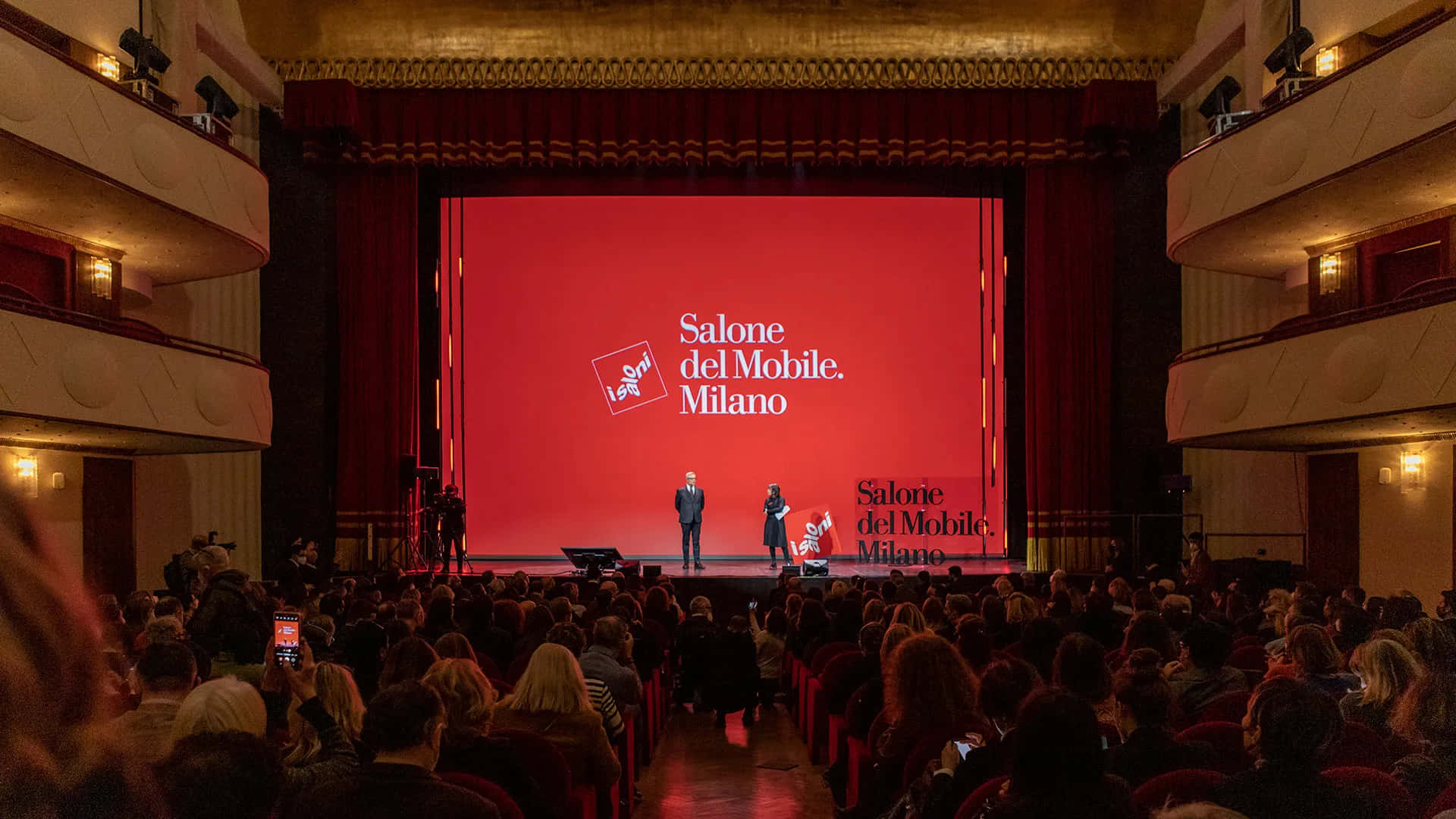 Rød skærm La Scala opera hus Wallpaper