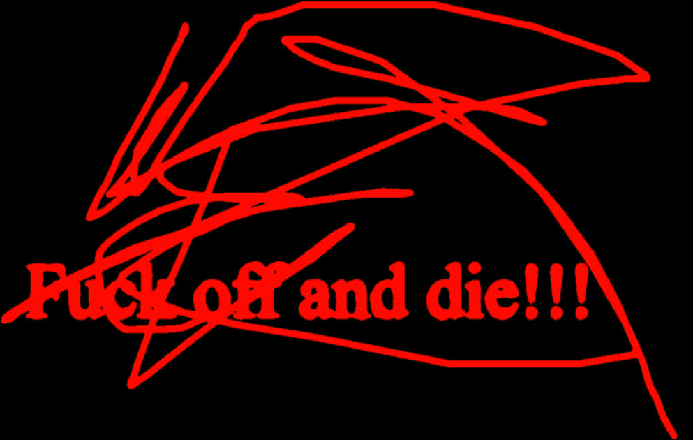 Red Scribble Aggressive Message PNG