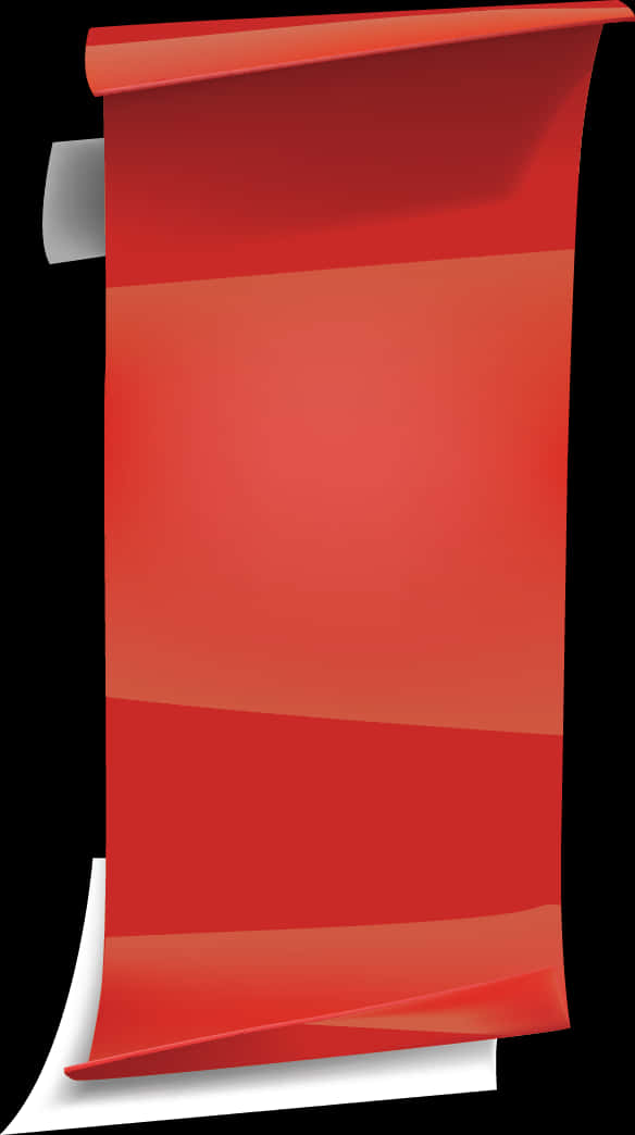Red Scroll Banner Graphic PNG