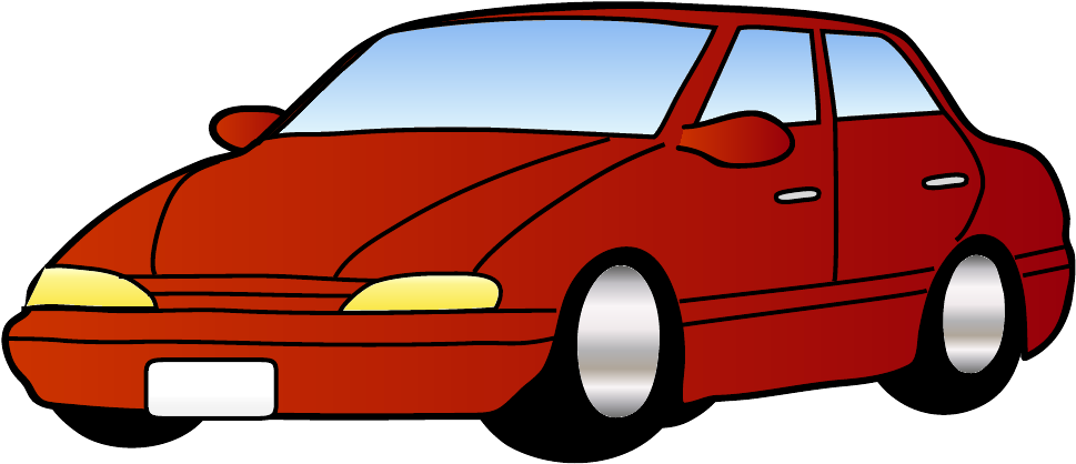 Red Sedan Cartoon Illustration PNG