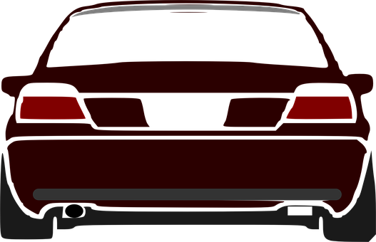 Red Sedan Rear View Silhouette PNG