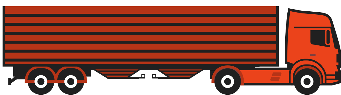 Red Semi Truck Illustration PNG