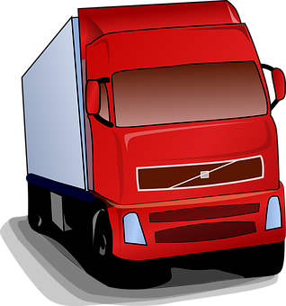 Red Semi Truck Illustration PNG