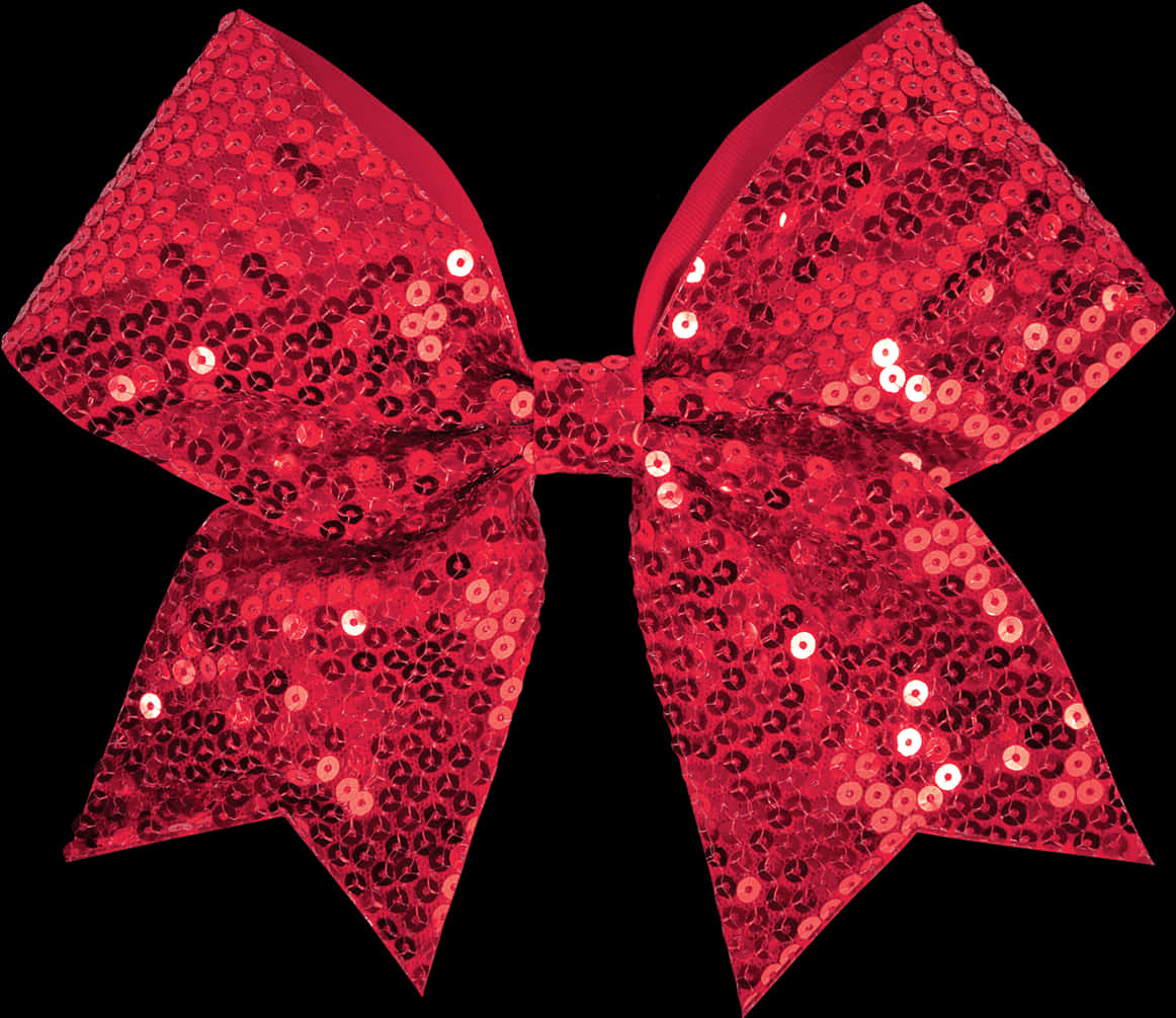 Red Sequin Bow Decoration PNG