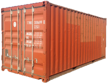 Red Shipping Container Side View PNG