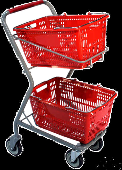 Red Shopping Cart Trolley PNG