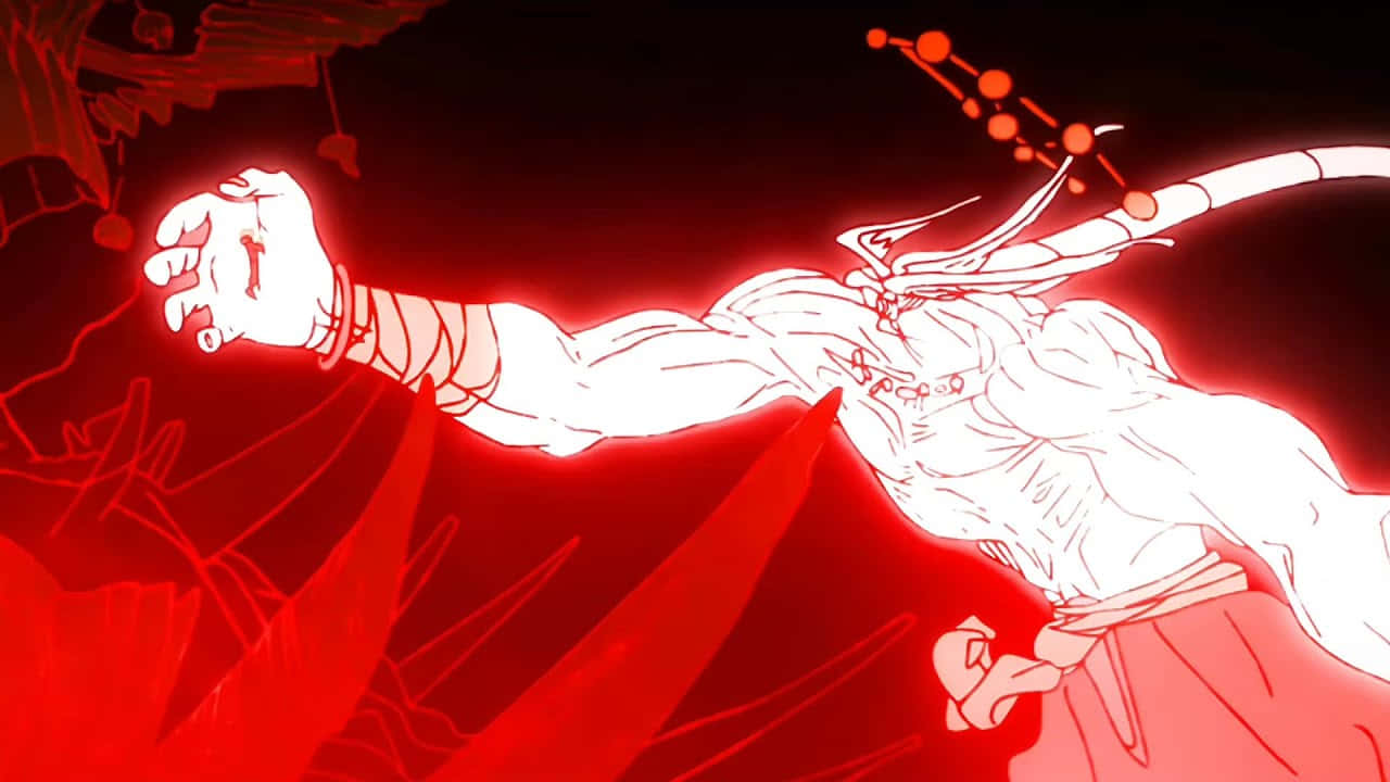 Red Silhouette Anime Battle Wallpaper