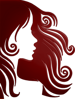 Red Silhouette Artistic Profile PNG