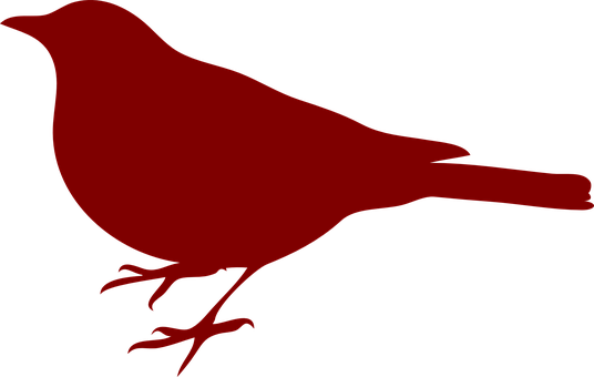 Red Silhouette Bird Graphic PNG