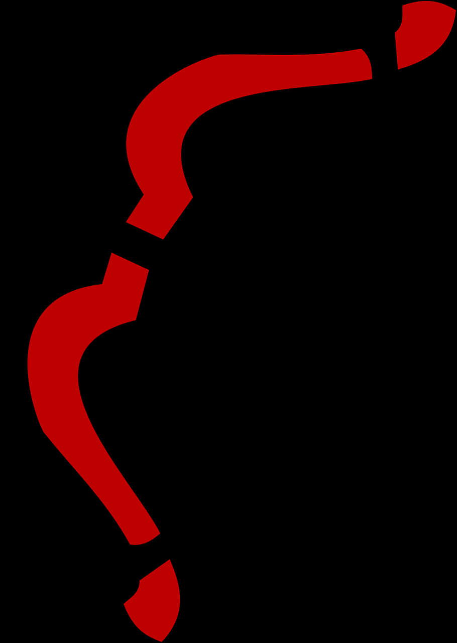 Red Silhouette Bow Graphic PNG